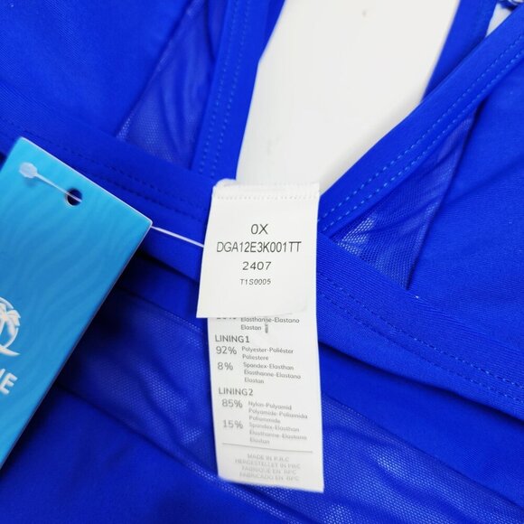 Cupshe Womens Blue One-Piece Swimsuit Size 1X Nylon & Elastane - Picture 2 of 5